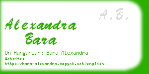 alexandra bara business card